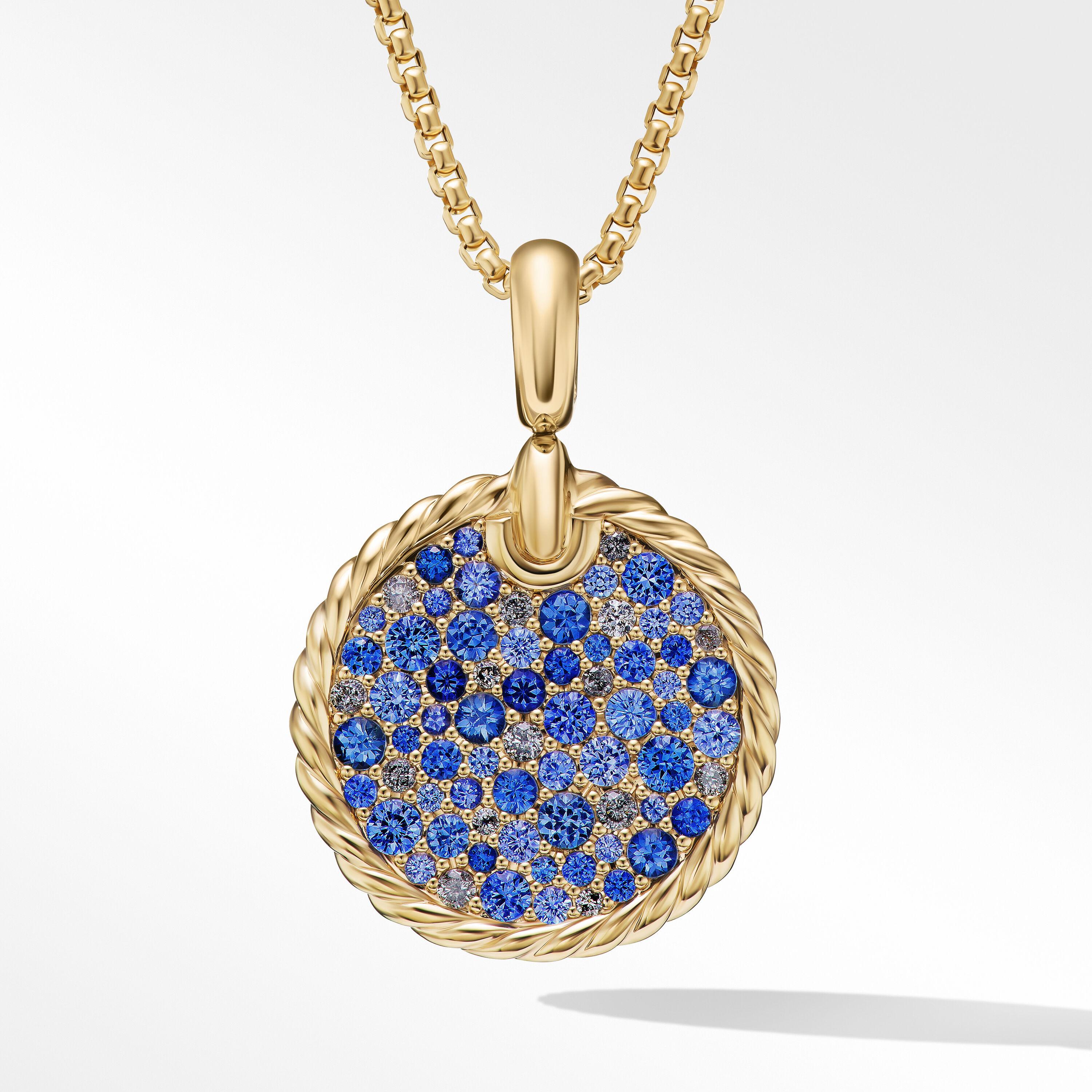 David Yurman DY Elements Water Pendant with Pave Blue Sapphires and Diamonds