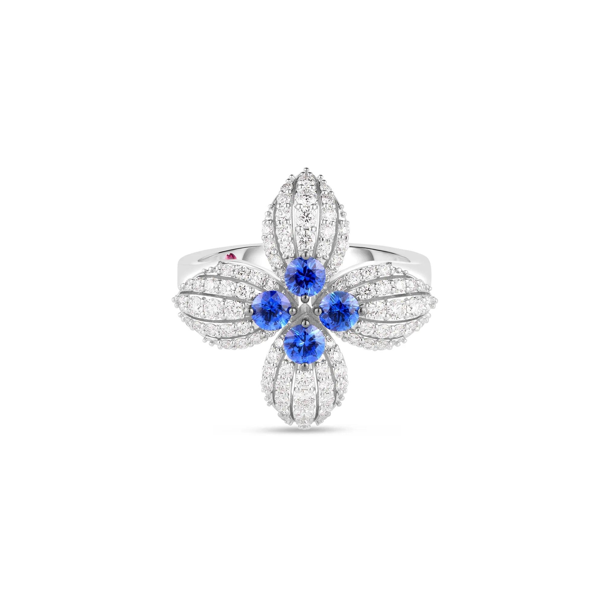 Roberto Coin Love in Verona Sapphire and Diamond Flower Ring 0
