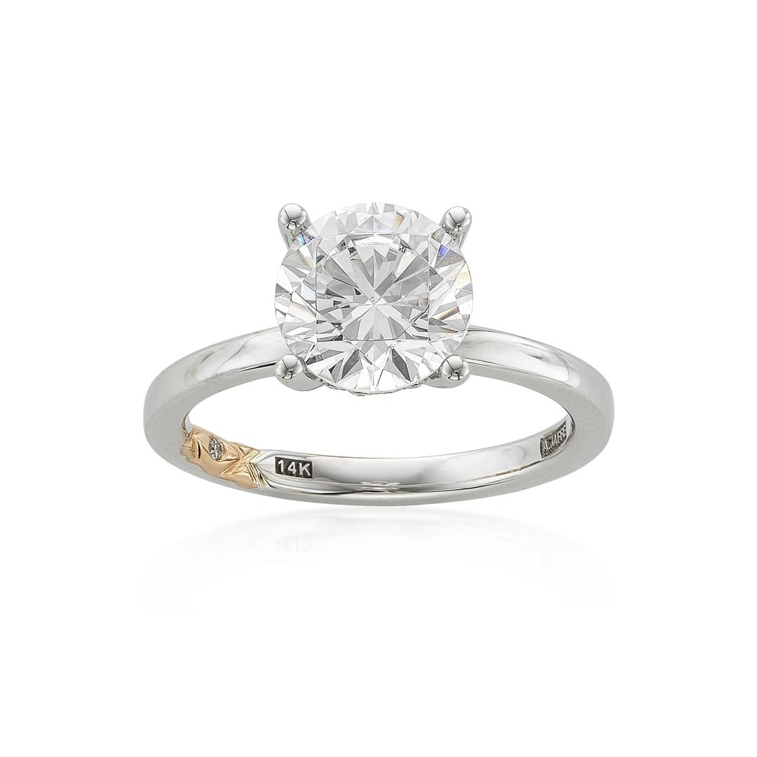 A. Jaffe Four-Prong Semi-Mount Engagement Ring with Hidden Diamonds