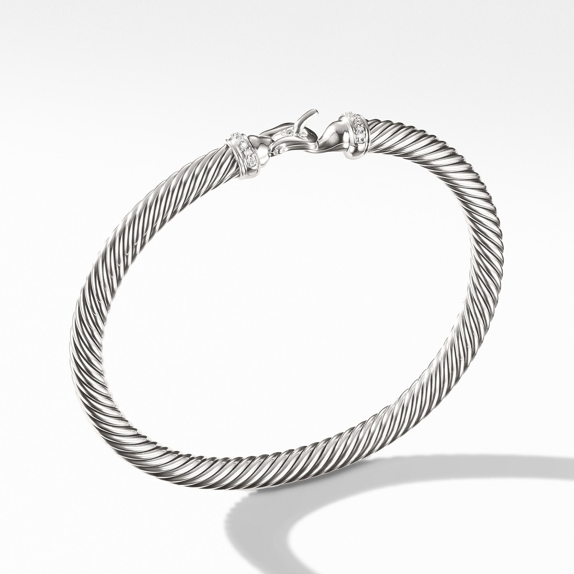 David Yurman Cable Buckle Bracelet with Diamonds - Size Small 0