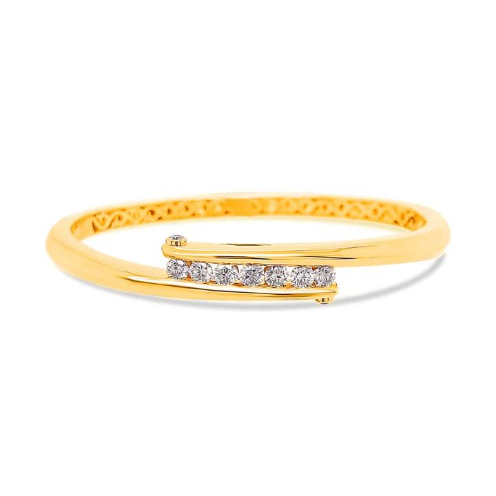 Charles Krypell Yellow Gold and Diamond Bypass Bracelet 0
