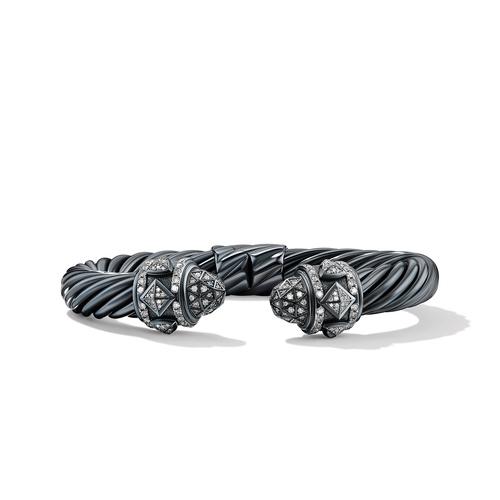 David Yurman Renaissance Cable Cuff Bracelet in Sterling Silver with Diamonds, size medium