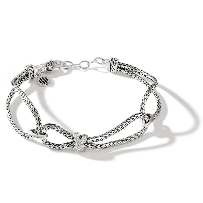John Hardy Soft Chain Link Bracelet with Diamonds 0