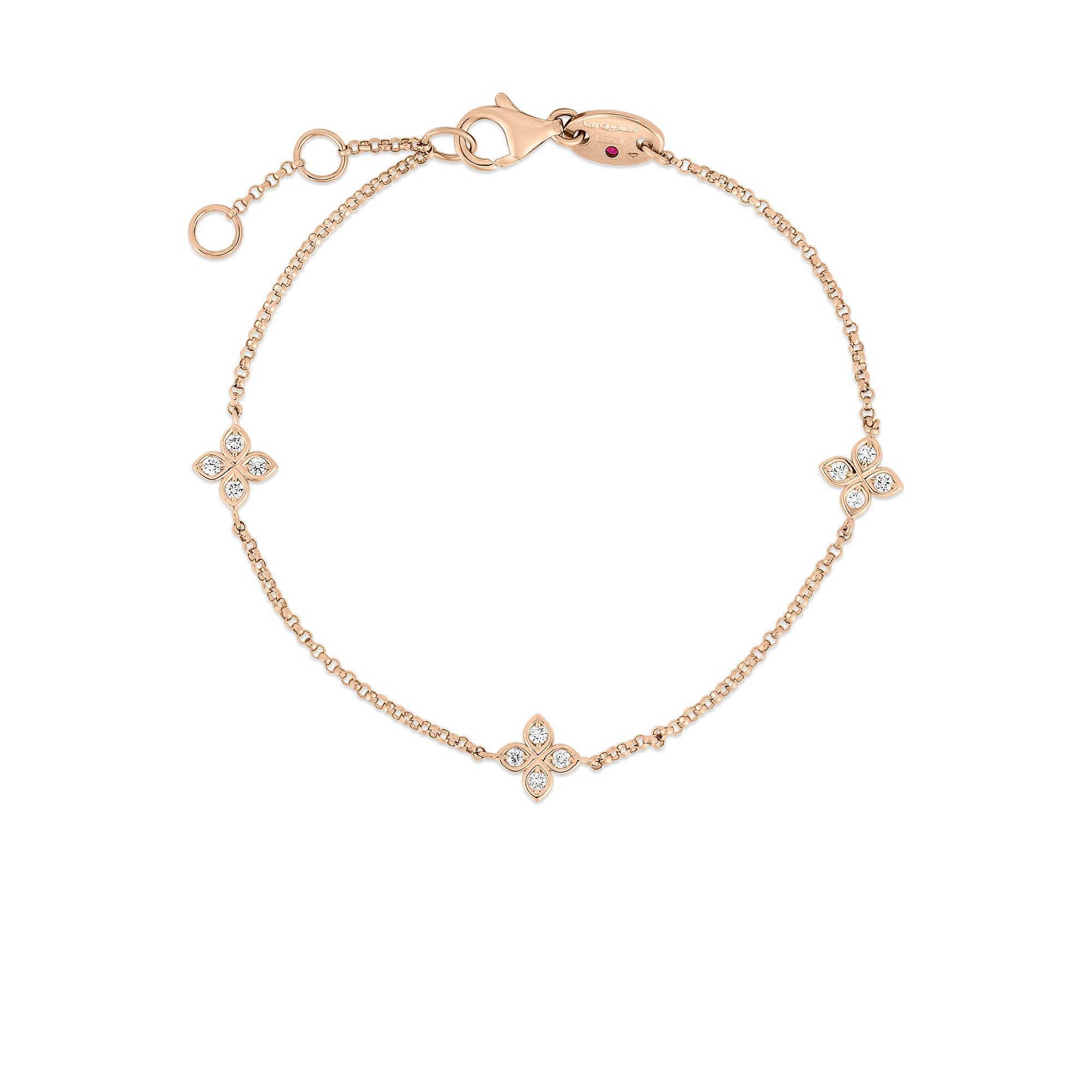 Roberto Coin Love by the Inch Rose Gold Diamond Station Bracelet 0