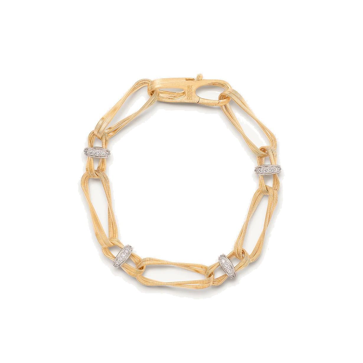 Marco Bicego Marrakech Onde Twisted Double Coil Link Bracelet with Diamonds
