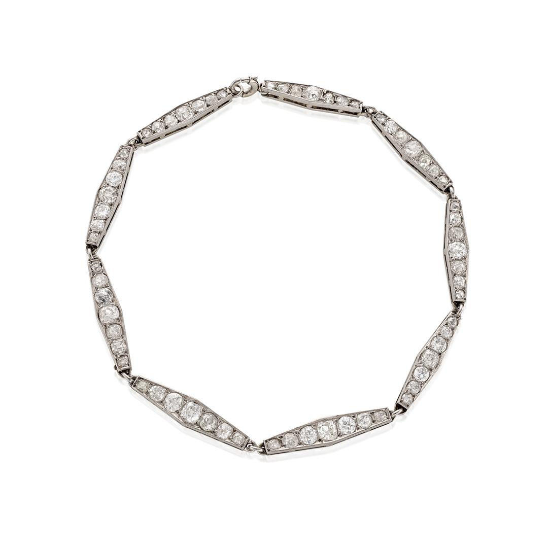 Estate Collection Platinum Diamond Link Bracelet