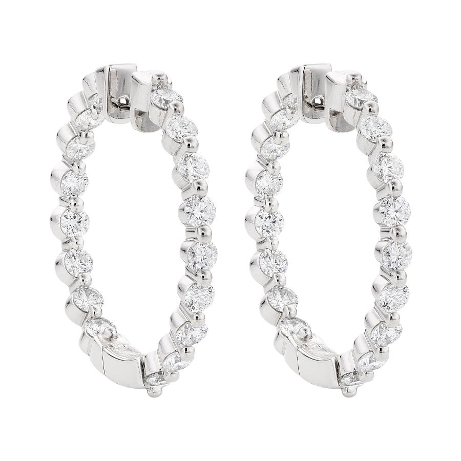 4.93 CTW In and Out Hoop Earrings 32mm