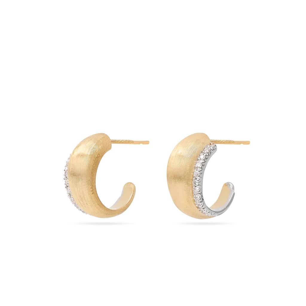 Marco Bicego Lucia Collection 18K Yellow Gold and Diamond Small Hoop Earrings