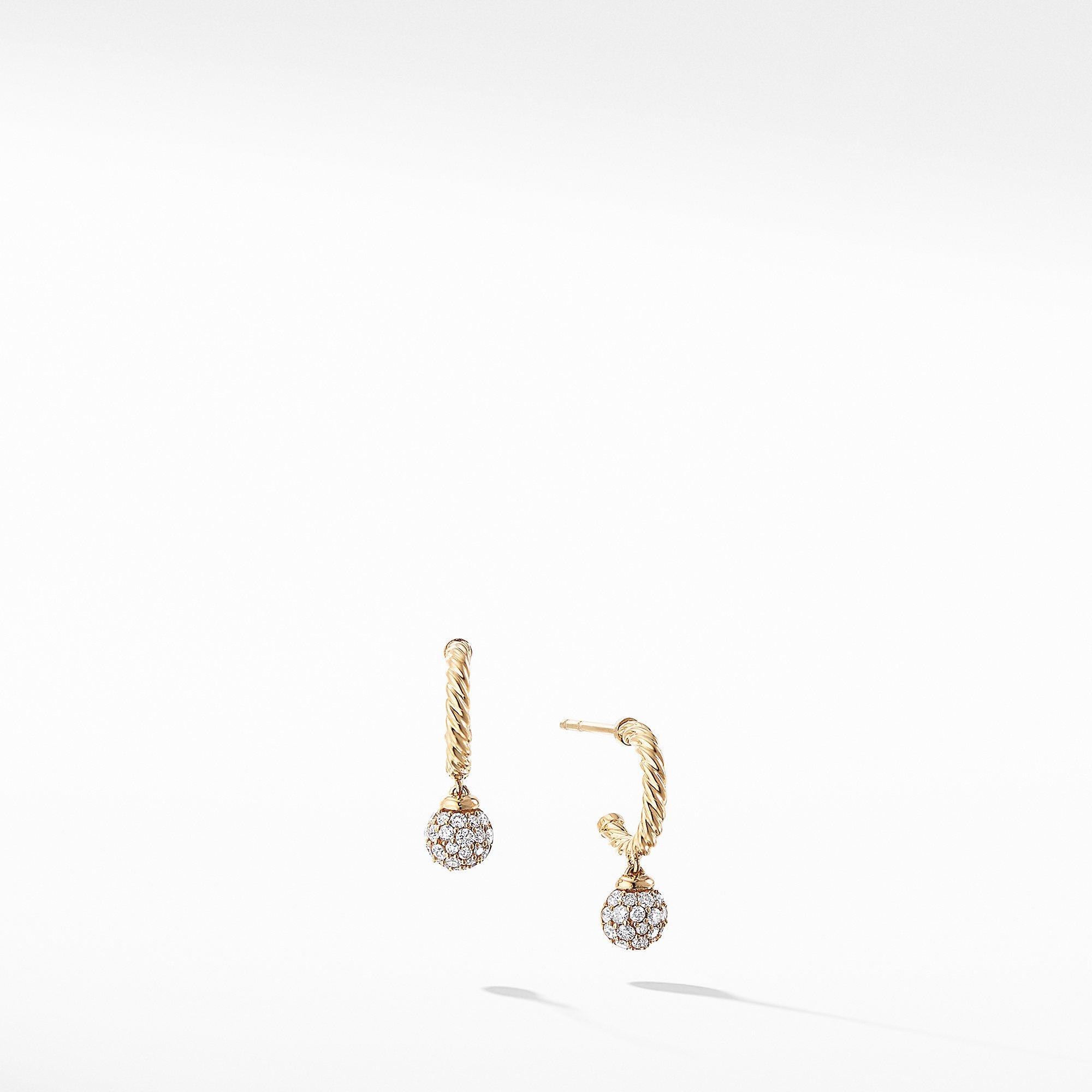 David Yurman Solari Hoop Pave Earrings with Diamonds in 18k Gold