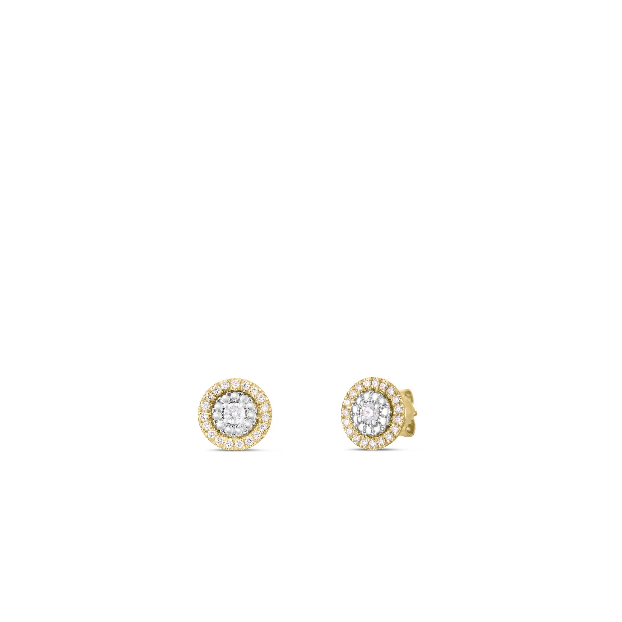 Roberto Coin Siena Small Pave Dot Stud Earring
