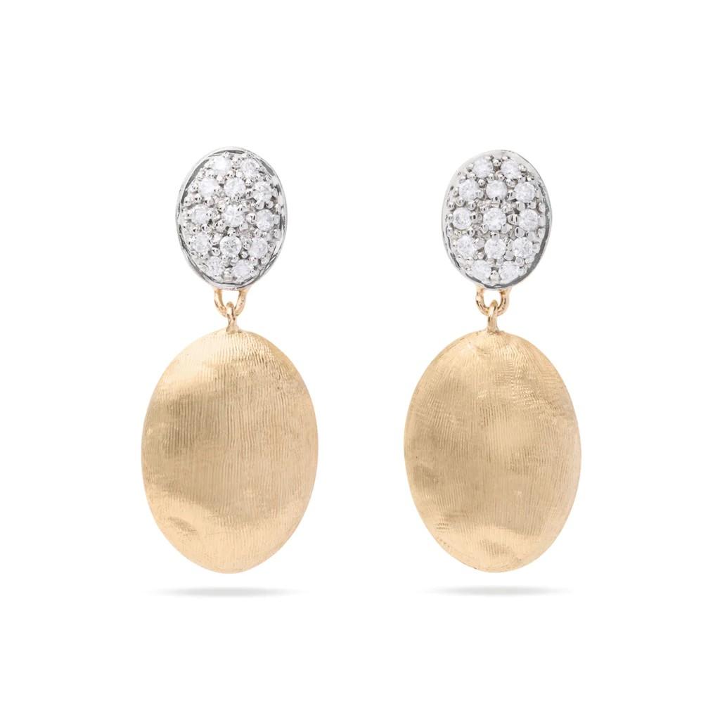 Marco Bicego Siviglia Collection 18K Yellow Gold and Diamond Drop Earrings