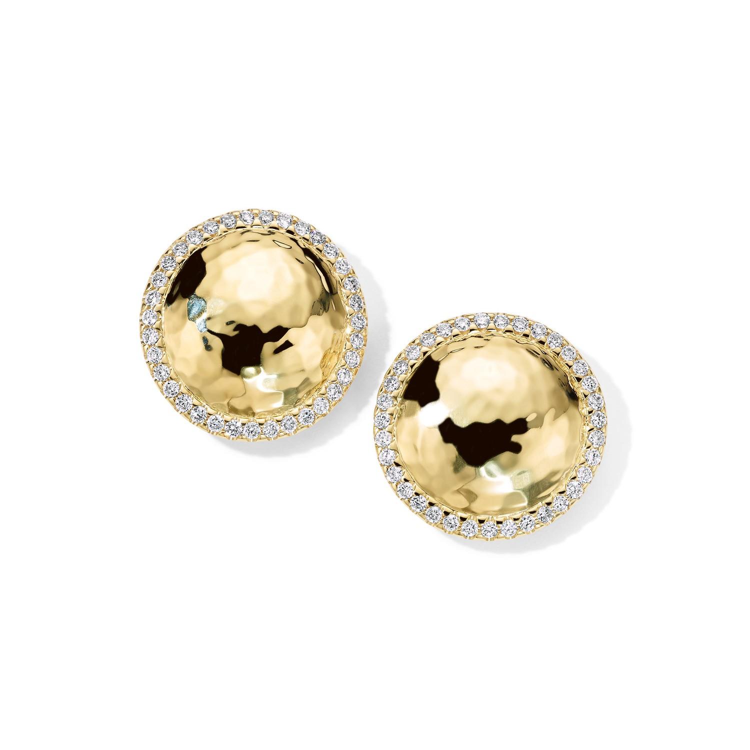 Ippolita Stardust Medium Goddess Diamond Button Earrings