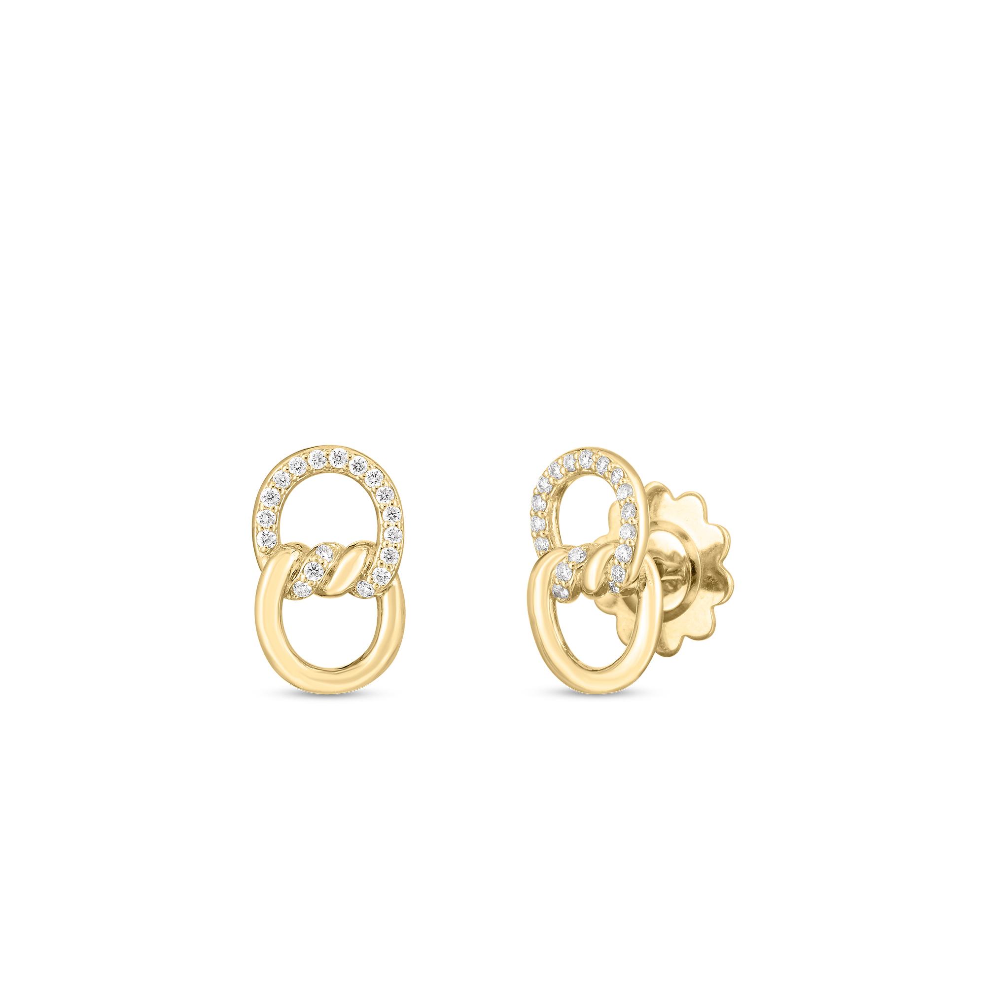 Roberto Coin Cialoma Diamond Knot Stud Earrings