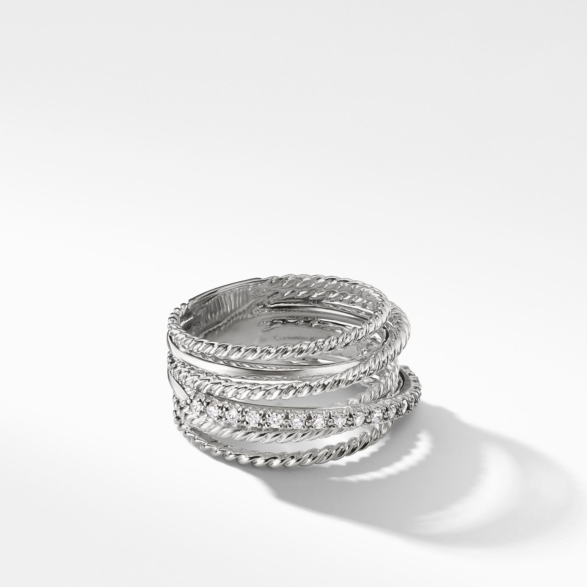 David Yurman The Crossover Collection Wide Ring with Diamonds 0