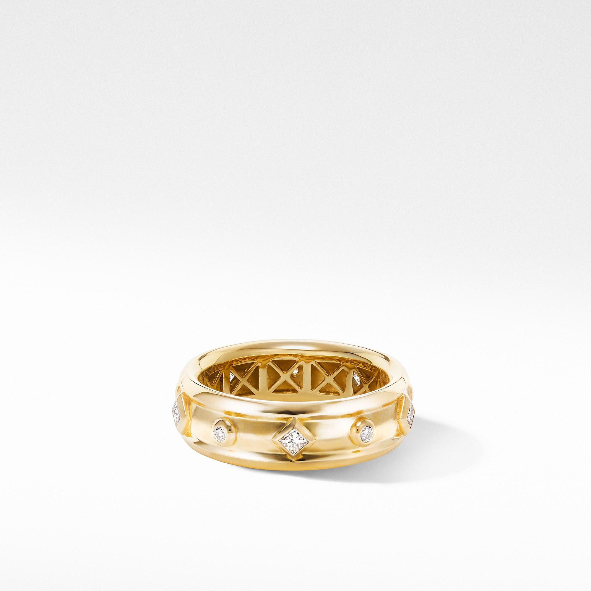 David Yurman Modern Renaissance Ring in 18k Yellow Gold with Diamonds