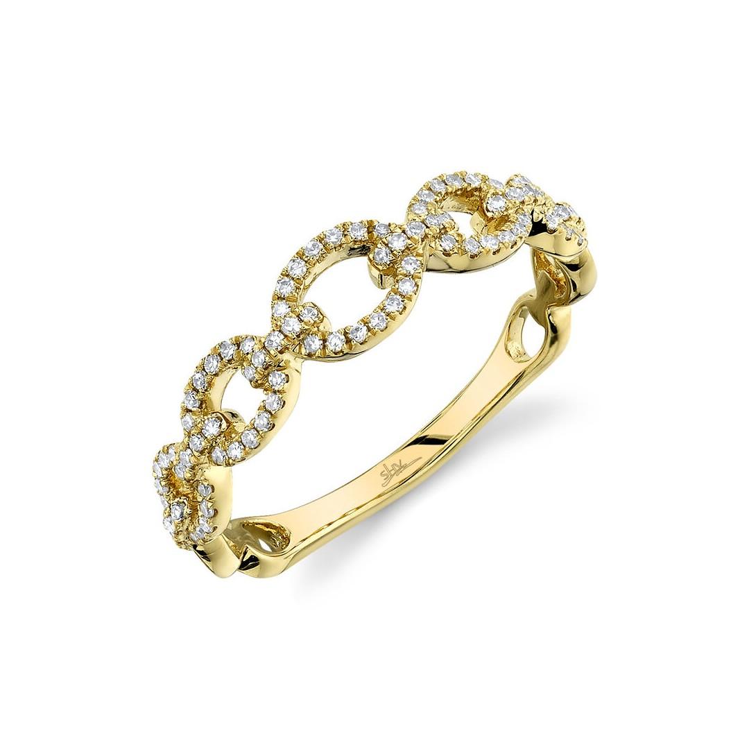 Yellow Gold 0.23 CTW Link Style Diamond Band