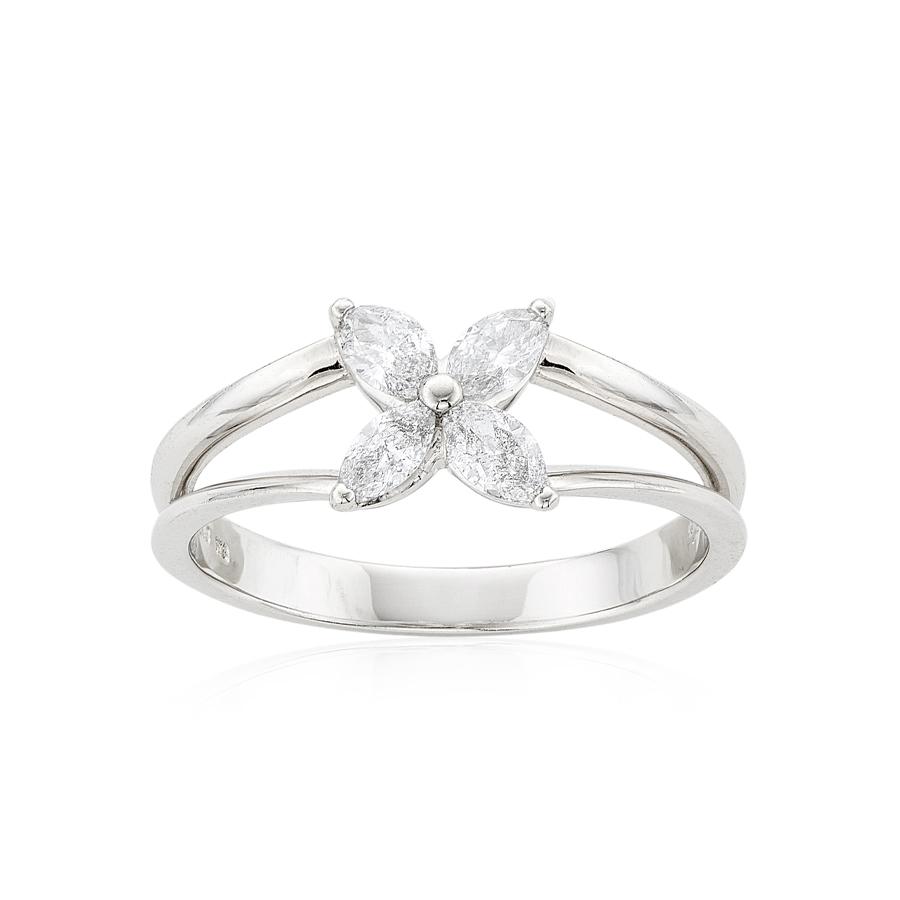 0.38 CTW Marquise Diamond Floral Ring