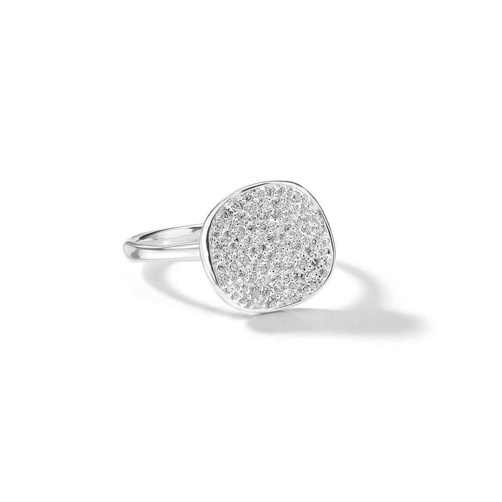 Ippolita Stardust Small Diamond Disc Ring in Sterling Silver