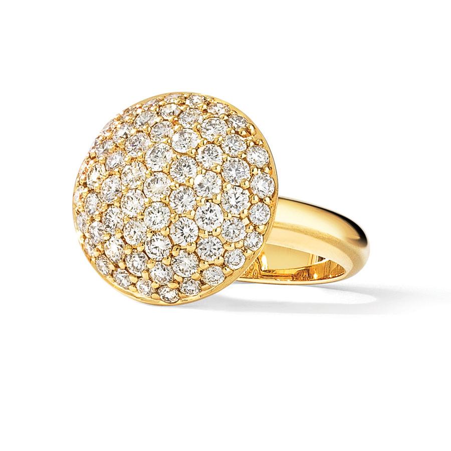 Pave Diamond Button Fashion Ring 0