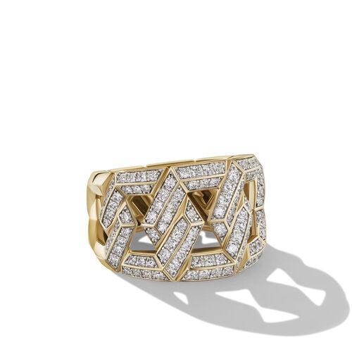 David Yurman Carlyle Diamond Ring in 18k Yellow Gold, size 7 0