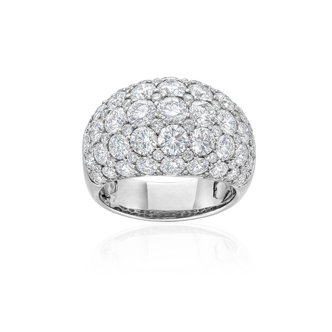 5.49 CTW Pave Diamond Domed Ring
