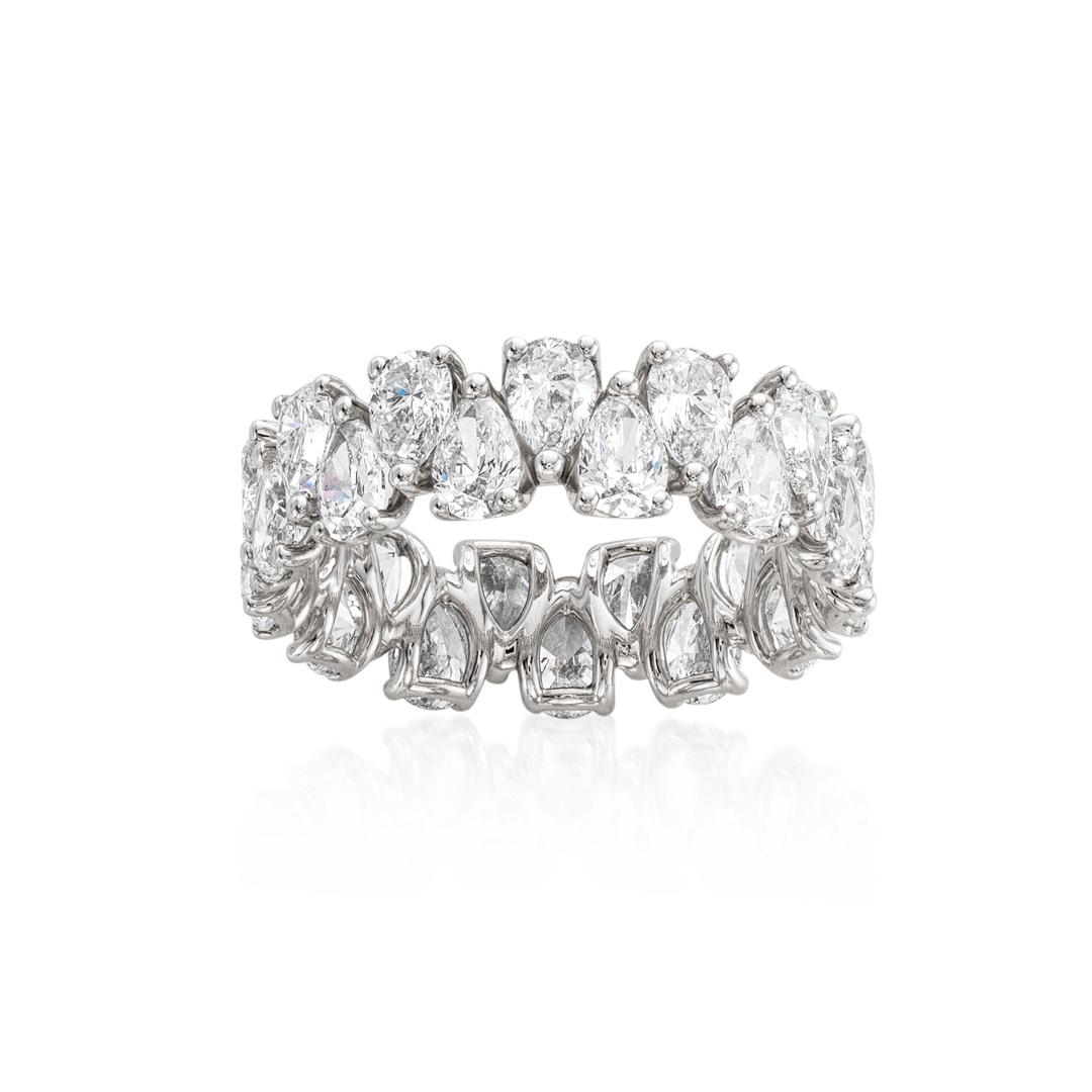 Double-Row Pear-Shape Diamond Eternity Ring