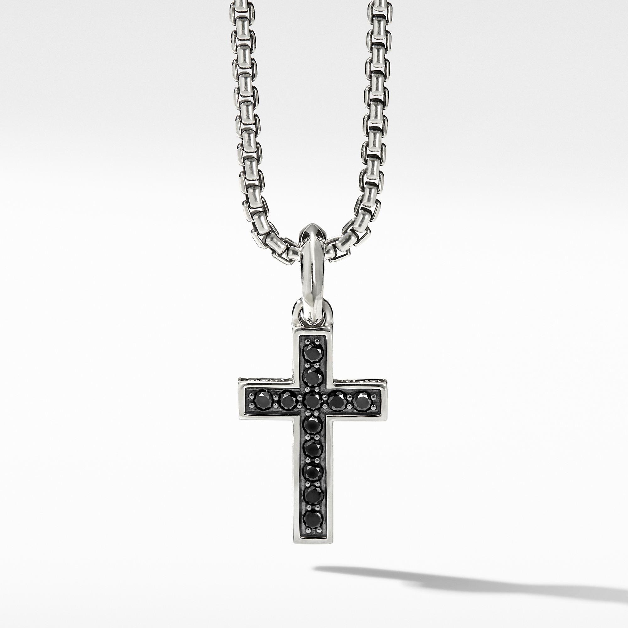David Yurman Men's Cross Pendant with Pave Black Diamonds 0