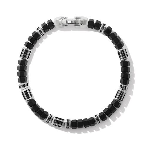 David Yurman Men's DY Hex Bead Bracelet with Black Onyx and Pave Black Diamonds 0