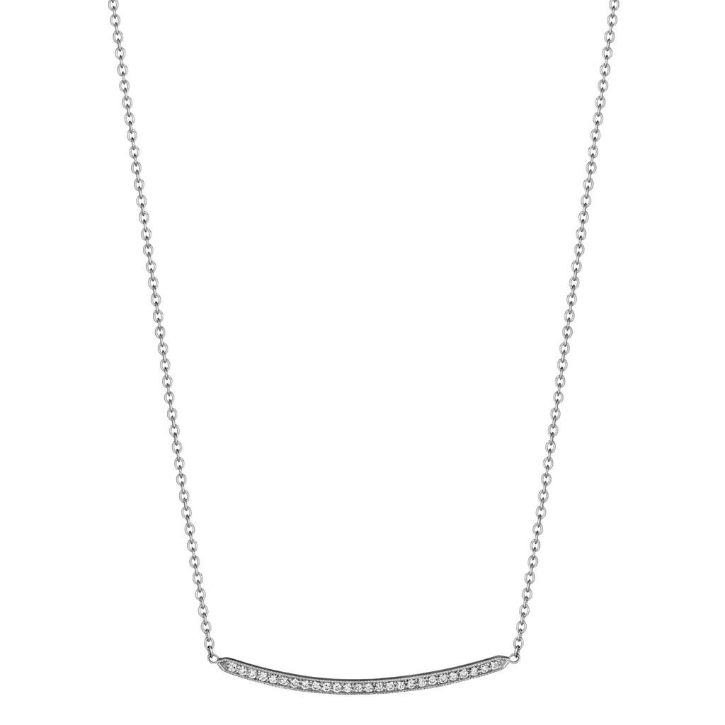 Penny Preville White Gold Diamond Petite Forever Bar Necklace