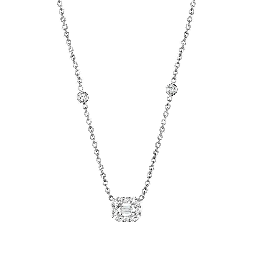 Penny Preville White Gold Petite Art Deco Diamond Necklace 0
