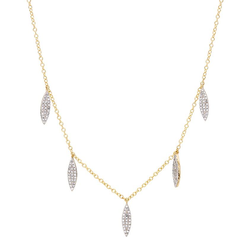 Marquise Drop Diamond Station Necklace