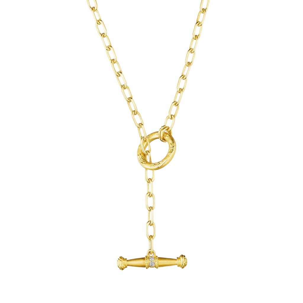 Penny Preville Yellow Gold Flat Link Toggle Necklace