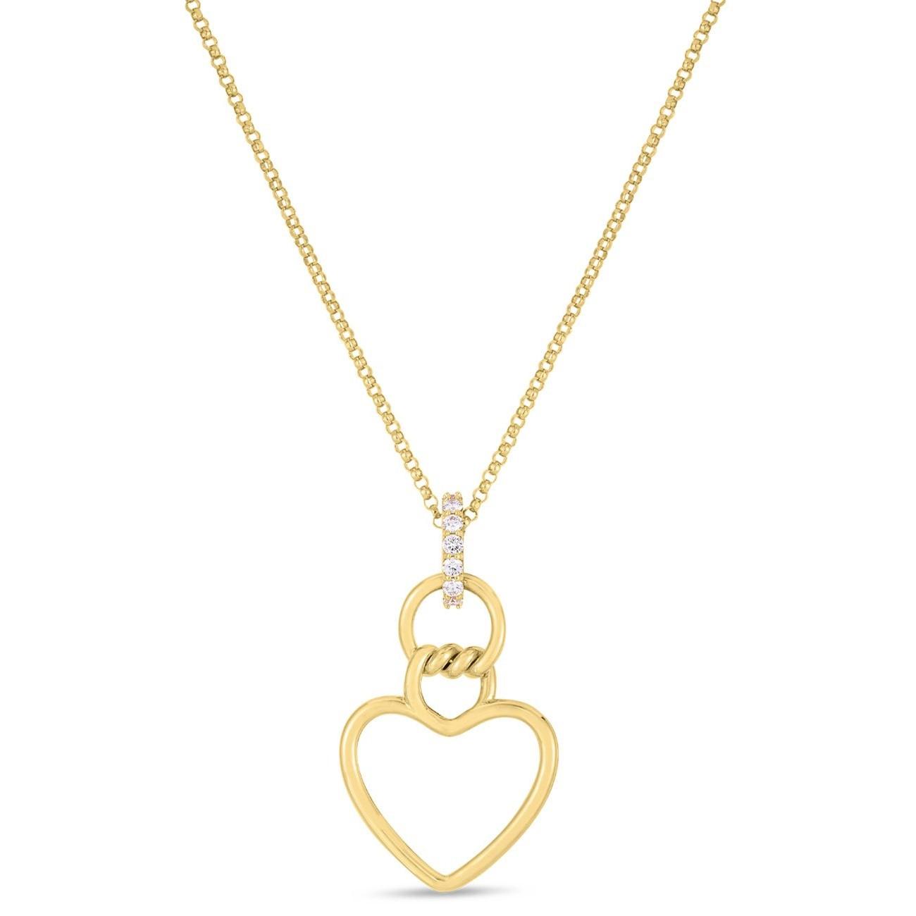 Roberto Coin Cialoma Heart Pendant Yellow Gold Necklace