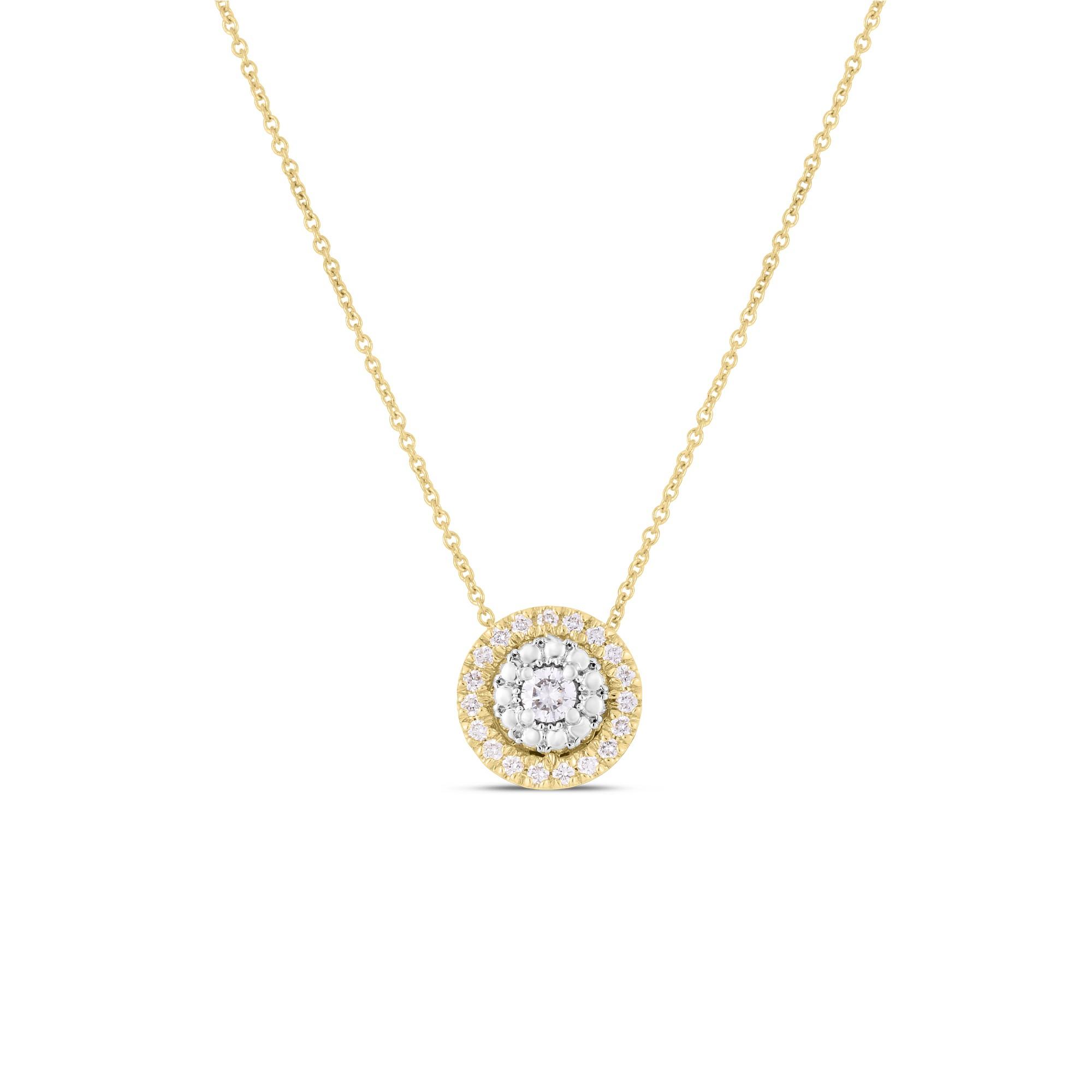 Roberto Coin Siena Collection Small Pave Dot Pendant Necklace