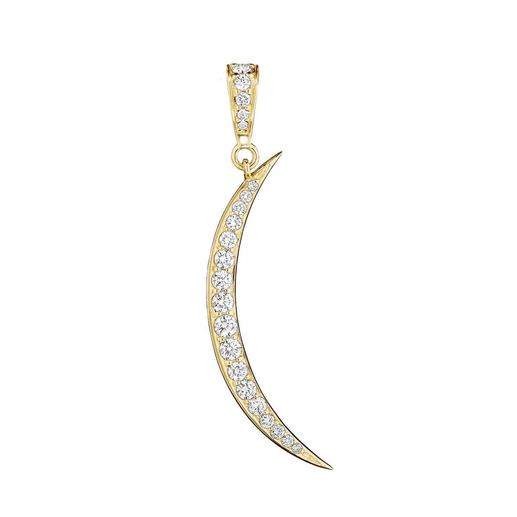 Penny Preville Yellow Gold and Diamond Crescent Moon Enhancer