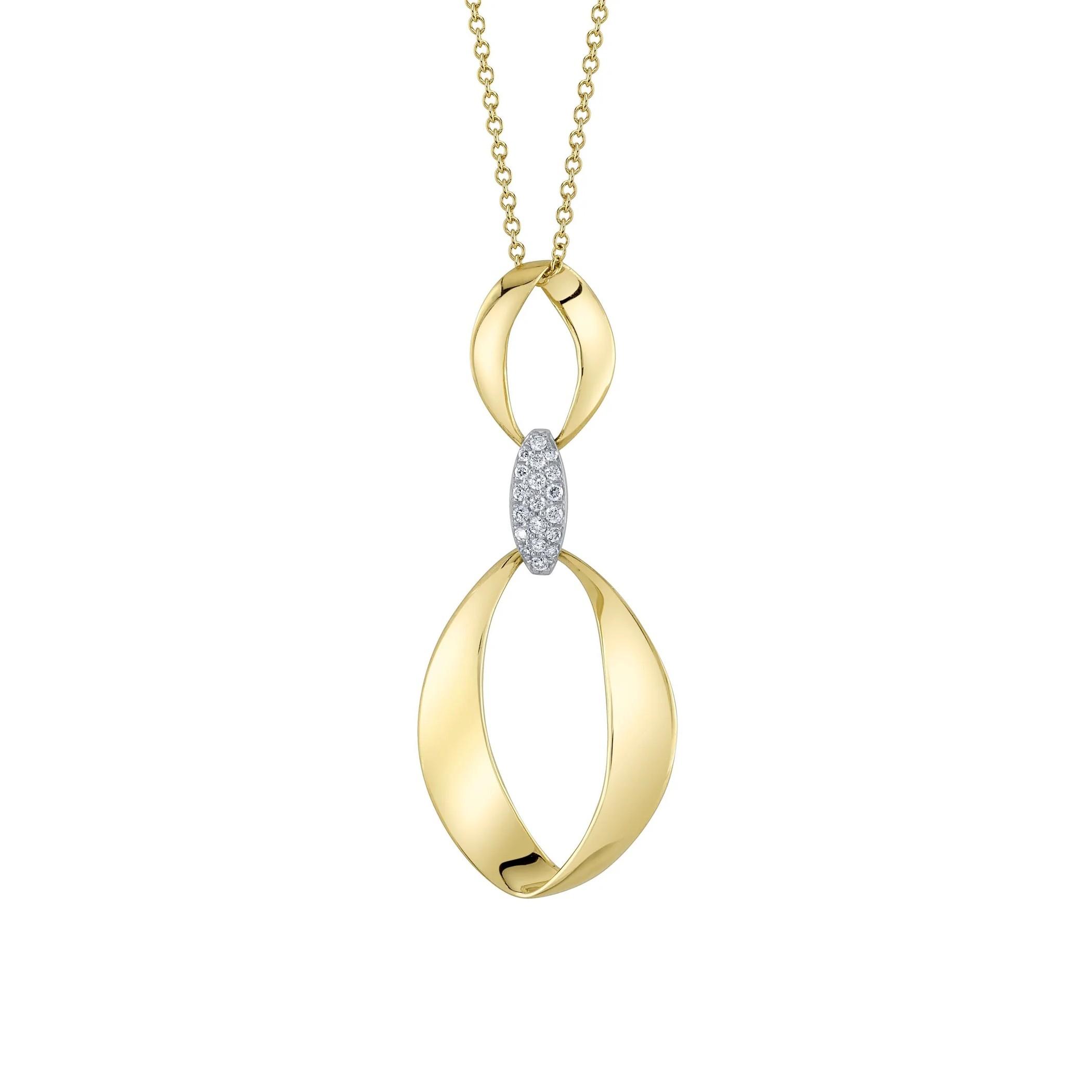 Open Oval Diamond Dangle Pendant Necklace 0