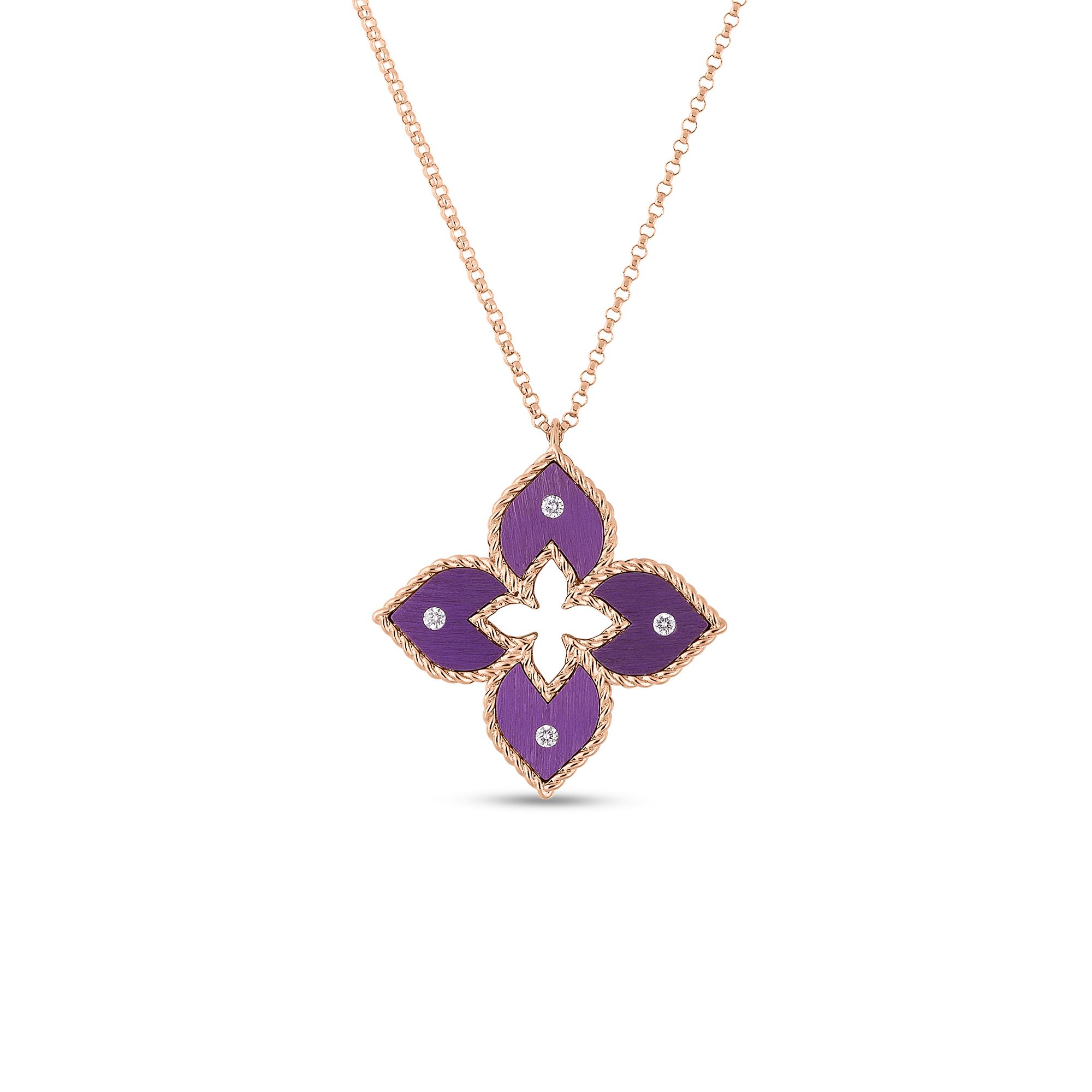 Roberto Coin Venetian Princess Purple Titanium Small Pendant Necklace