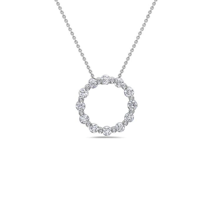 Charles Krypell Open Circle White Gold and Diamond Necklace