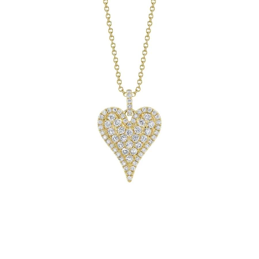 Yellow Gold 1.31 CTW Diamond Heart Necklace