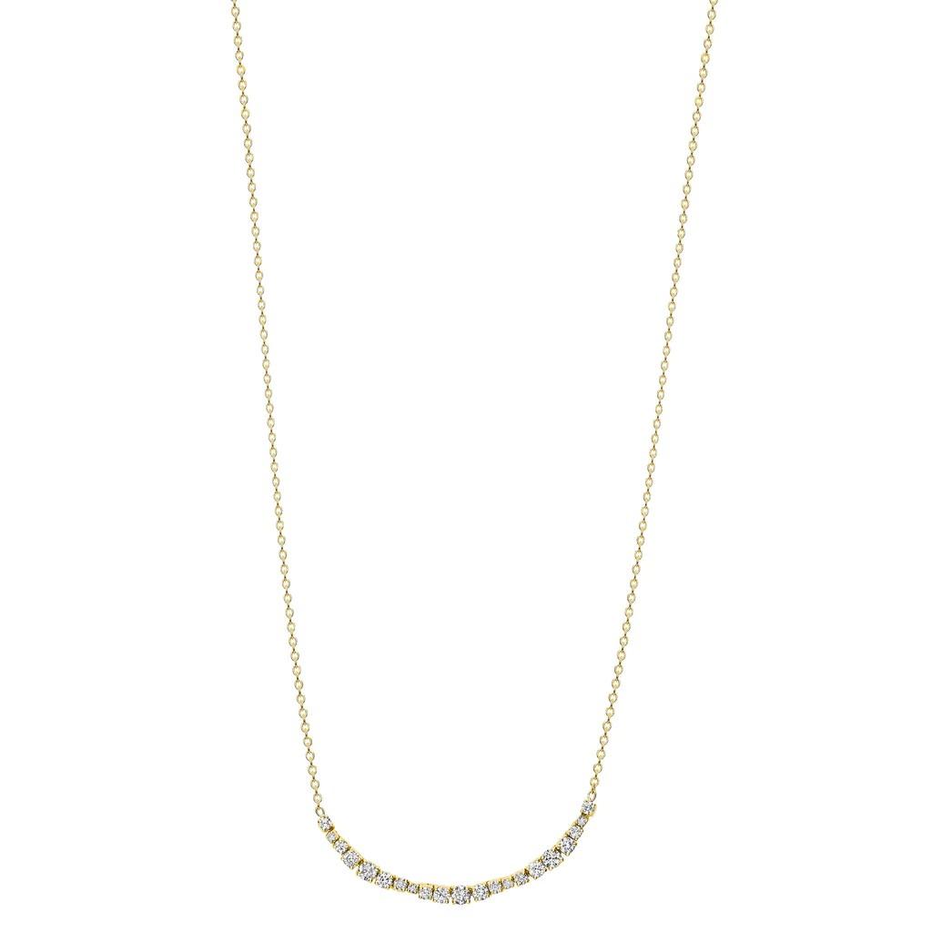 Penny Preville Yellow Gold 1.24CTW Diamond Petite Wave Necklace