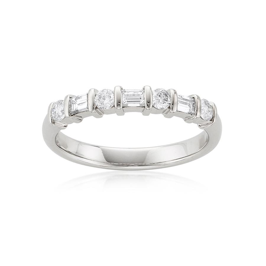 .54 CTW Baguette and Round Diamond Wedding Band 0