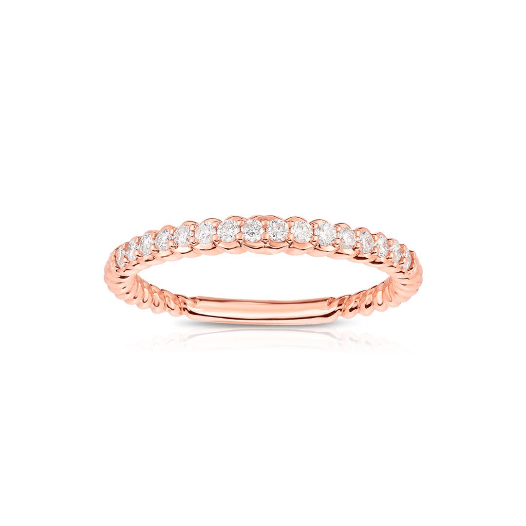 Rope Style Diamond Wedding Band in Rose Gold 0