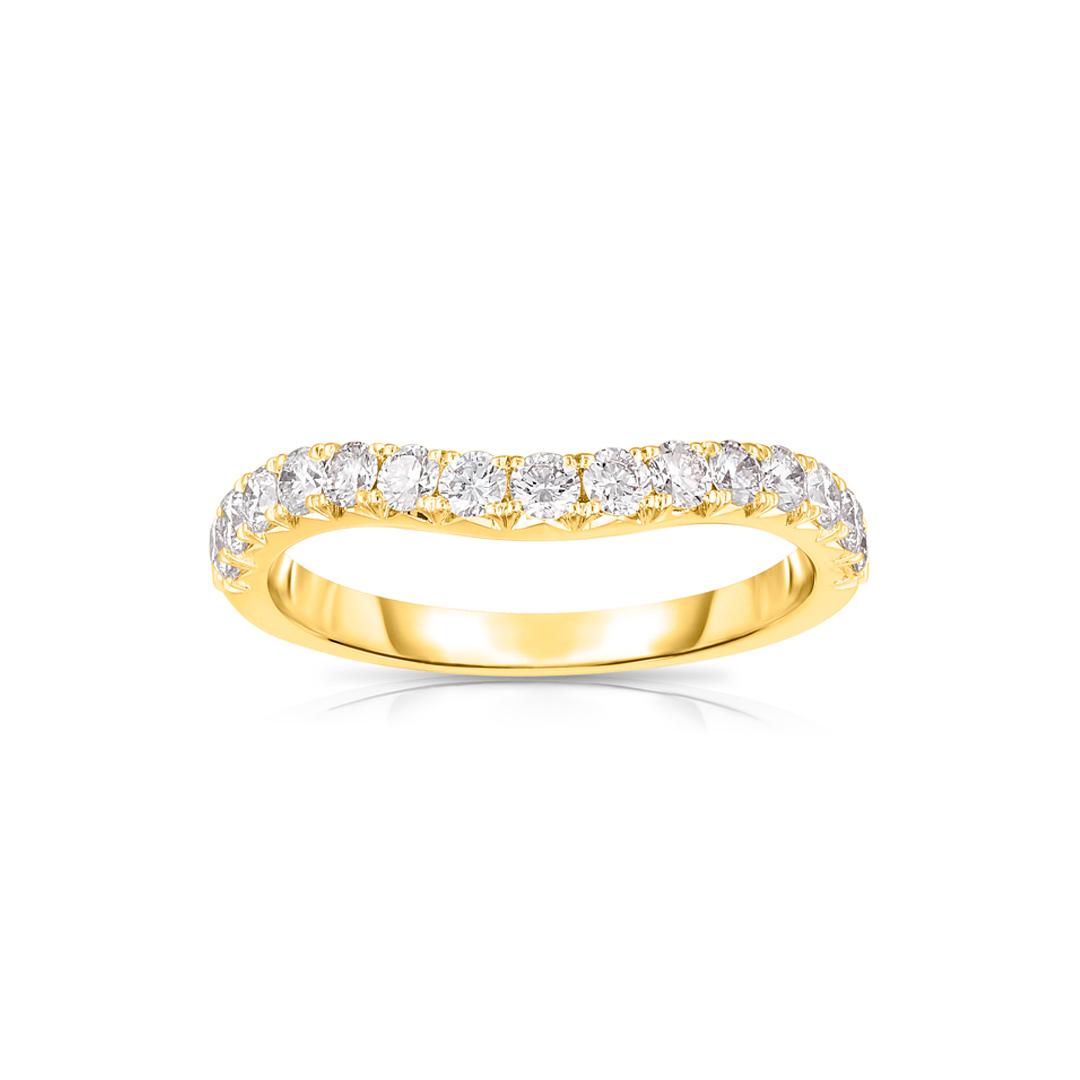 Yellow Gold 0.59 CTW Curved Diamond Wedding Band
