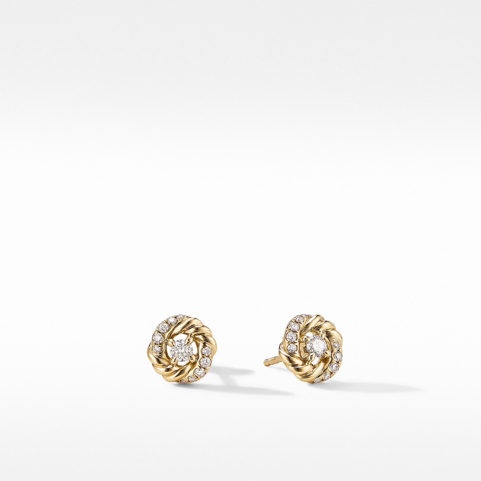 David Yurman Infinity Earrings with Diamonds in Gold