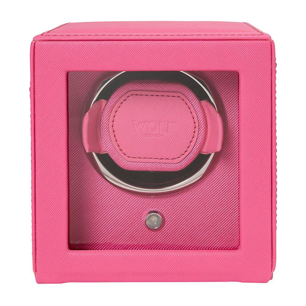 WOLF Cub Single Watch Winder With Cover in Tutti Frutti Pink