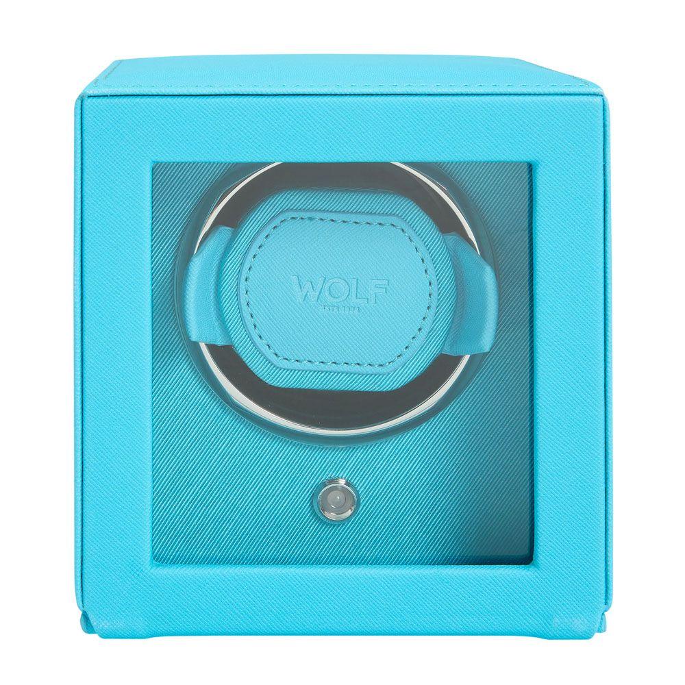 WOLF Cub Single Watch Winder With Cover in Tutti Frutti Turquoise 0