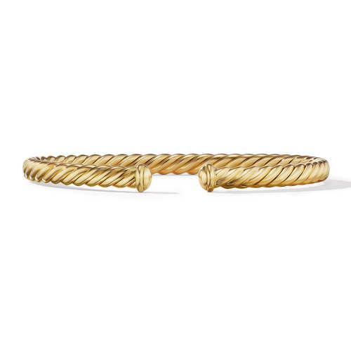 David Yurman 4.5mm Cablespira Oval Bracelet in 18k Yellow Gold