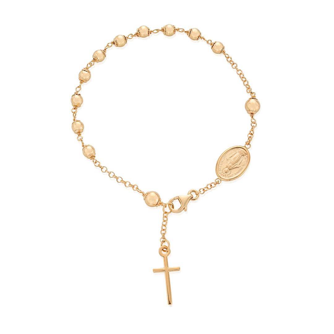Rosary Bead Bracelet in 18k Yellow Gold