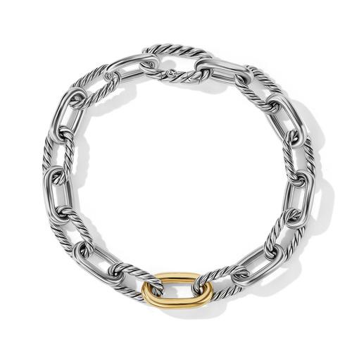 David Yurman DY Madison Sterling Silver Petite Chain Link Bracelet with 18k Yellow Gold