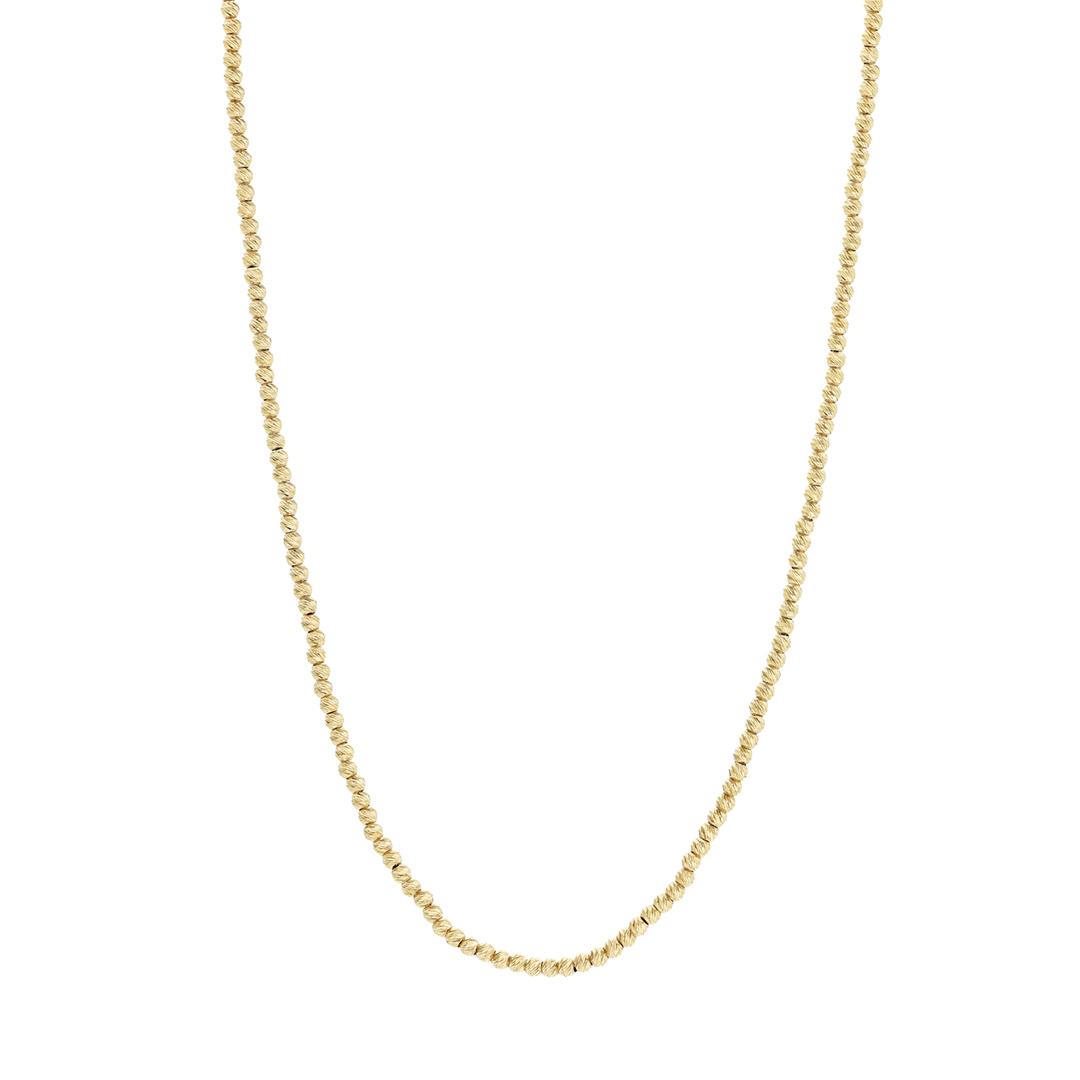 Yellow Gold Diamond Cut Sphere Chain Necklace 0